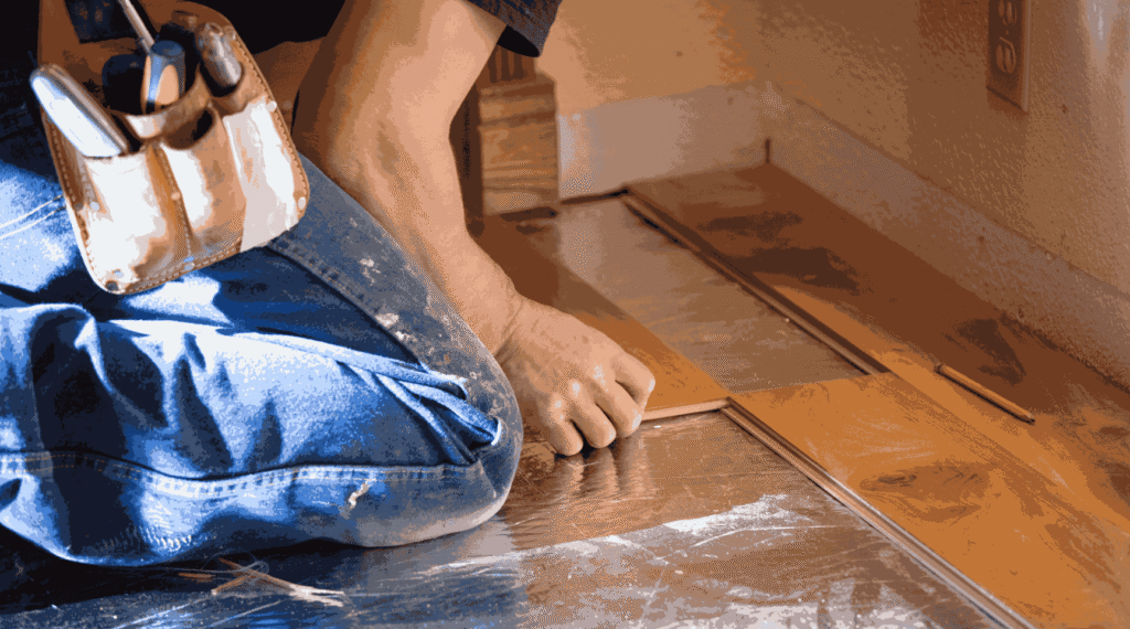 hardwood floors being repaired